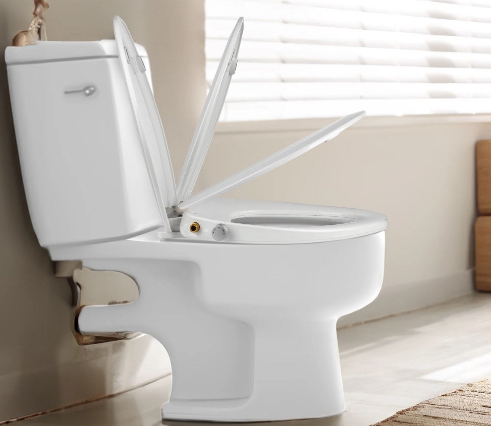 Liba Dual Nozzle Non-Electric Bidet Toilet Seat, Bidet Attachment for Toilet, Self-Cleaning, Feminine & Posterior