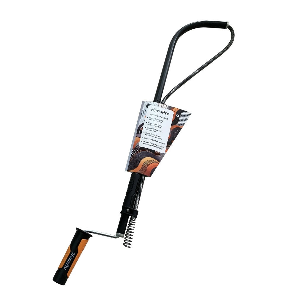 himapro professional toilet auger / closet auger, 3 feet pipe snake for unclogging toilets