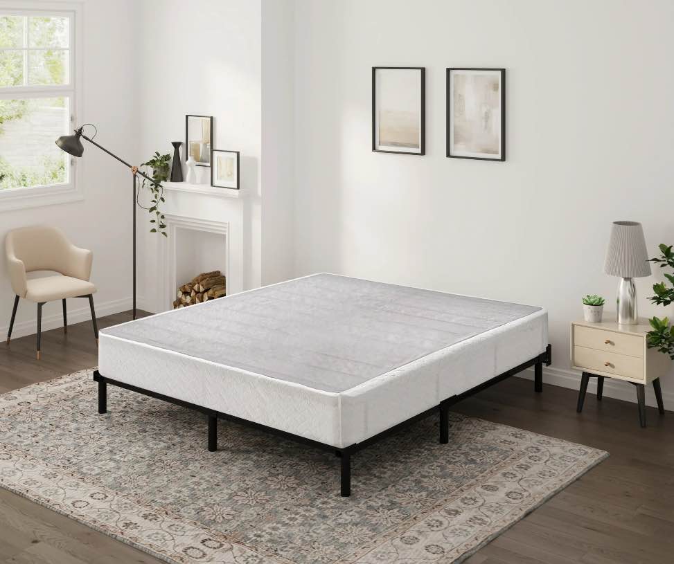Arctus 9" Twin Box Spring, Metal Mattress Foundation, Fabric Cover Included, Easy Assembly