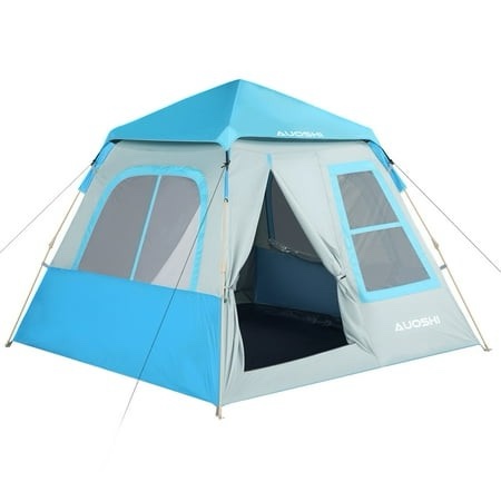 AUOSHI 4-6 Person Camping Tent Pop up Tent Waterproof Automatic Setup 2 Doors-Instant Family Tents for Camping Hiking & Traveling