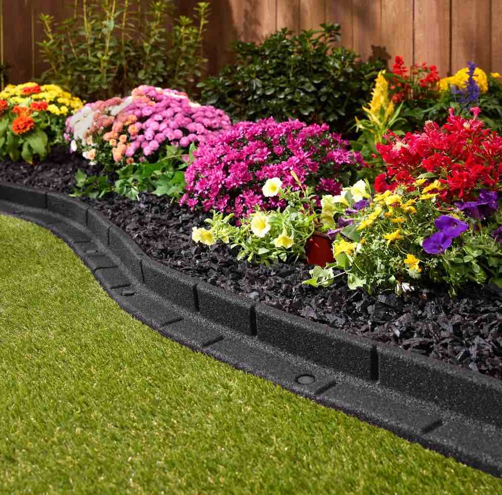 48 in. x 3 in. x 3 in. roman brick black rubber edging (6-pack)