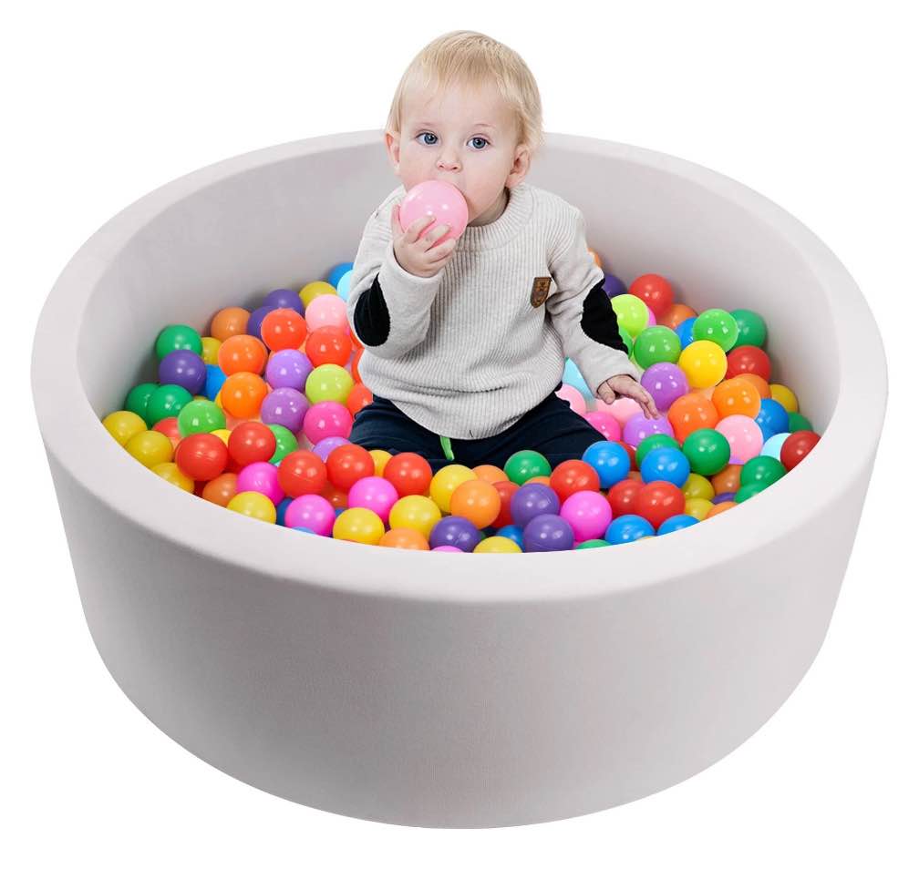 Hawsaiy Foam Ocean Ball Pit for Baby Infants and Toddlers Ages 1-3, Soft Round Play Area for Indoor/Outdoor Use, No Balls Included, Gray