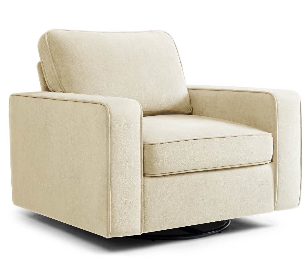 COOLHUT 360° Swivel Accent Chair, 36.2" Wide Accent Chair Armchair, Comfy Upholstered Single Sofa Chair for Living Room and Bedroom, Beige