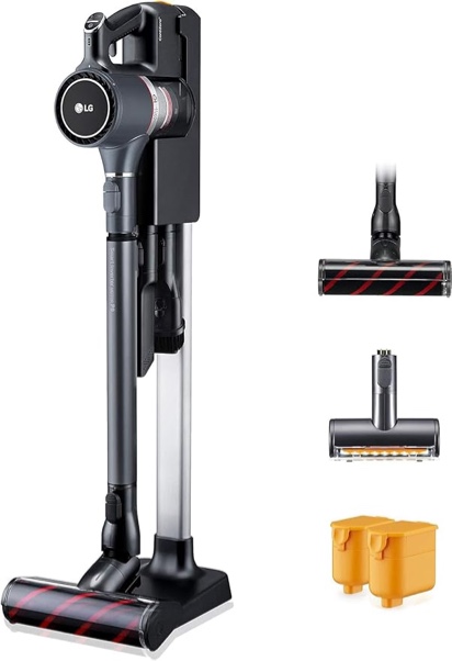 LG CordZero Cordless Stick Vacuum Cleaner, Hard Floor, Carpet, Upholstery, Car, Pet Hair, Powerful Suction, Extra Battery, Up to 80 Min, Lightweight, Handheld, A907GMS