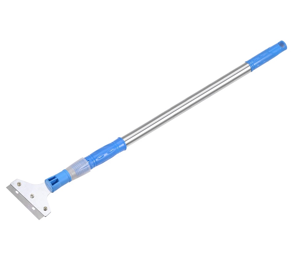 Uxcell 44.5" Adjustable Floor Scraper Long Steel Handle Flooring Removal Tool with Cover Stainless Steel 1 Pack