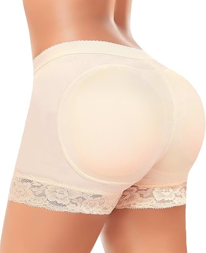 DERCA Padded Underwear for Women Butt Lifting Panties Booty Pads Shapewear Hip Enhancer Lace Boyshor