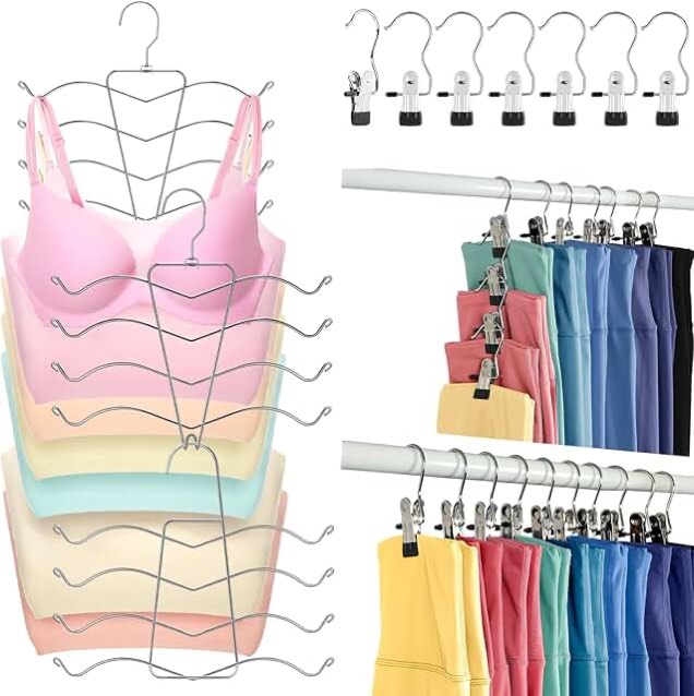 HOUSE DAY Yoga Closet Organizers and Storage Set, Leggings Organizer 2 Pack and Tank Top Hanger 2 Pa