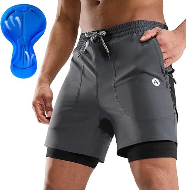 Nepest Men’s Mountain Bike Shorts 3D Padded Riding Cycling Short Padding Liner Baggy Quick Dry Zip P
