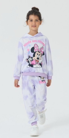 Disney Girls Hoodies Minnie Graphic Sweatshirts and Joggers Pants 2Pcs School Outfits Set Big Kids 5-6Yn