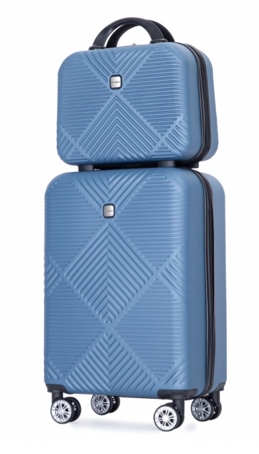 Tripcomp Luggage Sets 2 Piece Suitcase Set (14/20/)Hardside Suitcase with Spinner Wheels Lightweight Carry On Luggage(Blue)