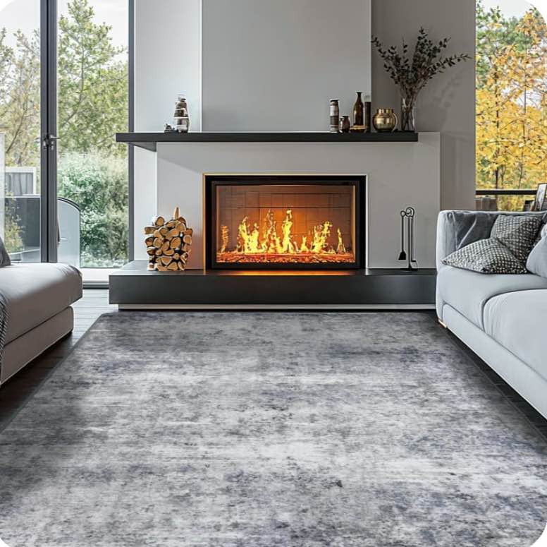 SONORO KATE 6'x9' Area Rugs for Living Room, Machine Washable Oriental Vintage Non Slip Soft Indoor Area Carpet, Gray/Blue