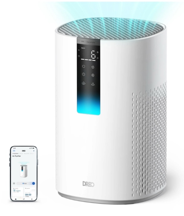 Dreo HEPA Air Purifier for Large Room up to 1600 sq.ft/2h, Smart Purificador for Allergies and Asthma, Remove 99.97% Pet Hair, 5-Stage Filter with PM2.5 Air Quality Display, 18W DC Motor Energy-Save