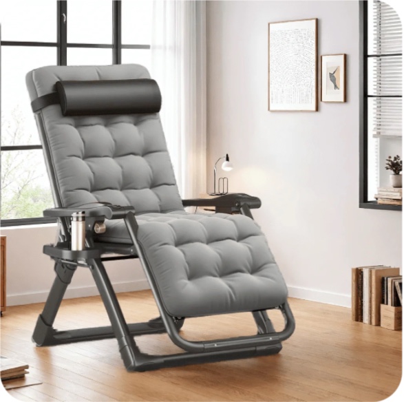 Naipo Zero Gravity Chair, Outdoor Foldable Padded Lounge Chair Recliner with Side Table, 353lbs Lounge Chair Sleep Relaxing, Winner