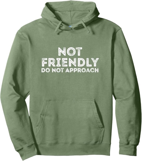 Not Friendly Do Not Approach Funny Sarcastic Pullover Hoodie, XXL