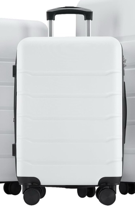 CONCETTA ABS Hardside Luggage Sets, Lightweight Expandable Hard Shell Rolling Suitcase TSA Lock Spinner Wheel Suit Cases, White (( 24 in Only ))