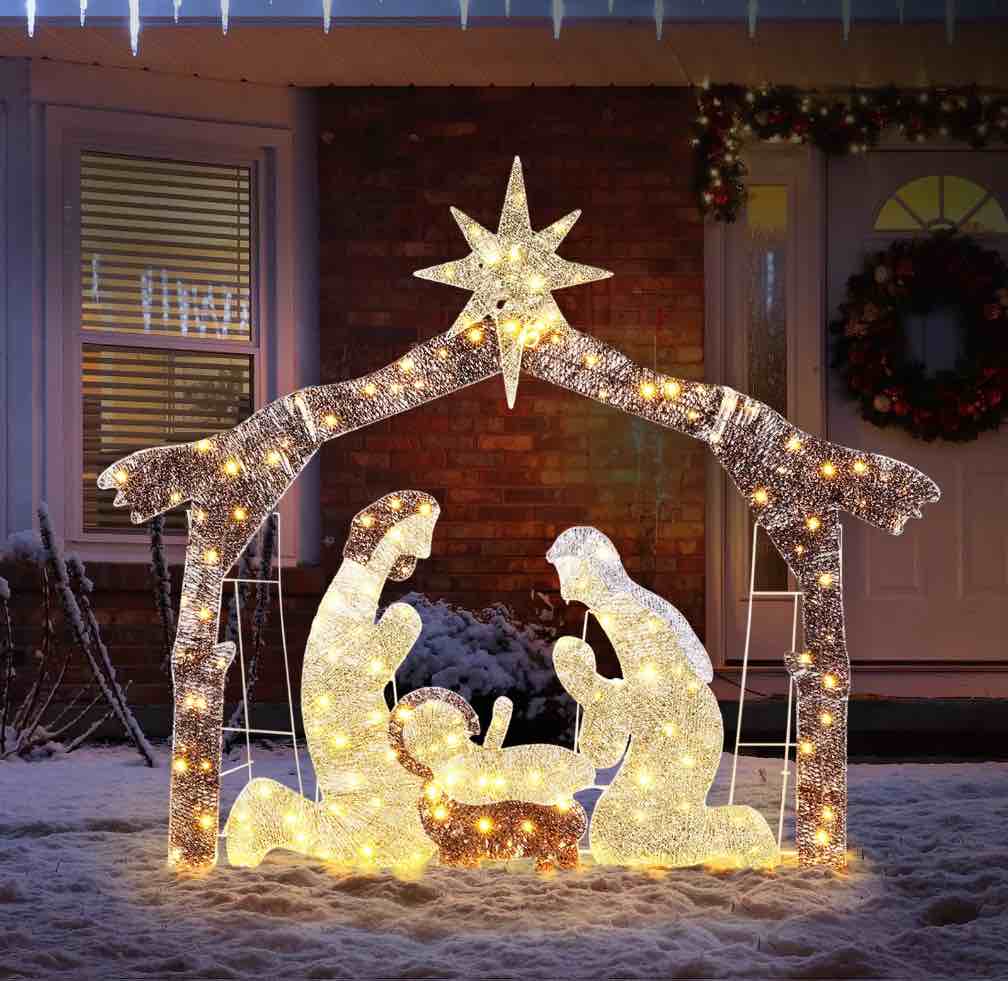 UBesGoo 6ft Light-Up Nativity Scene Christmas Decoration Nativity Christmas Outdoor Decor