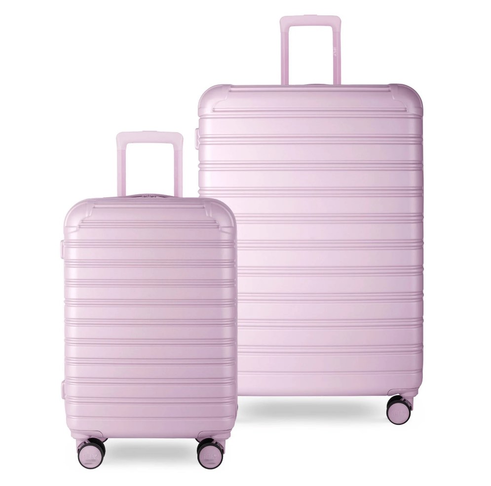 iFLY Hardside Fibertech 3.0 Matte 2 Piece Set, 20" Carry-on and 28" Checked Luggage, Mauve