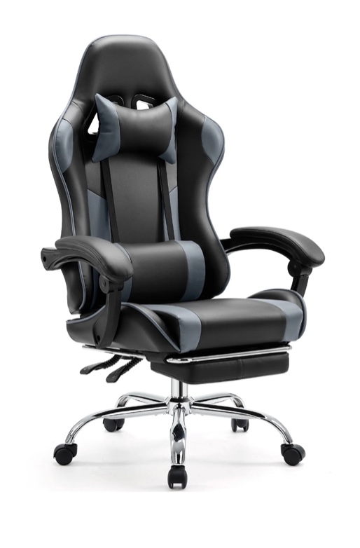EDX Ergonomic Gaming Chair High Back Office Chair with Lumbar Support and Adjustable Armrests Swivel Racing Chair, Black and Gray