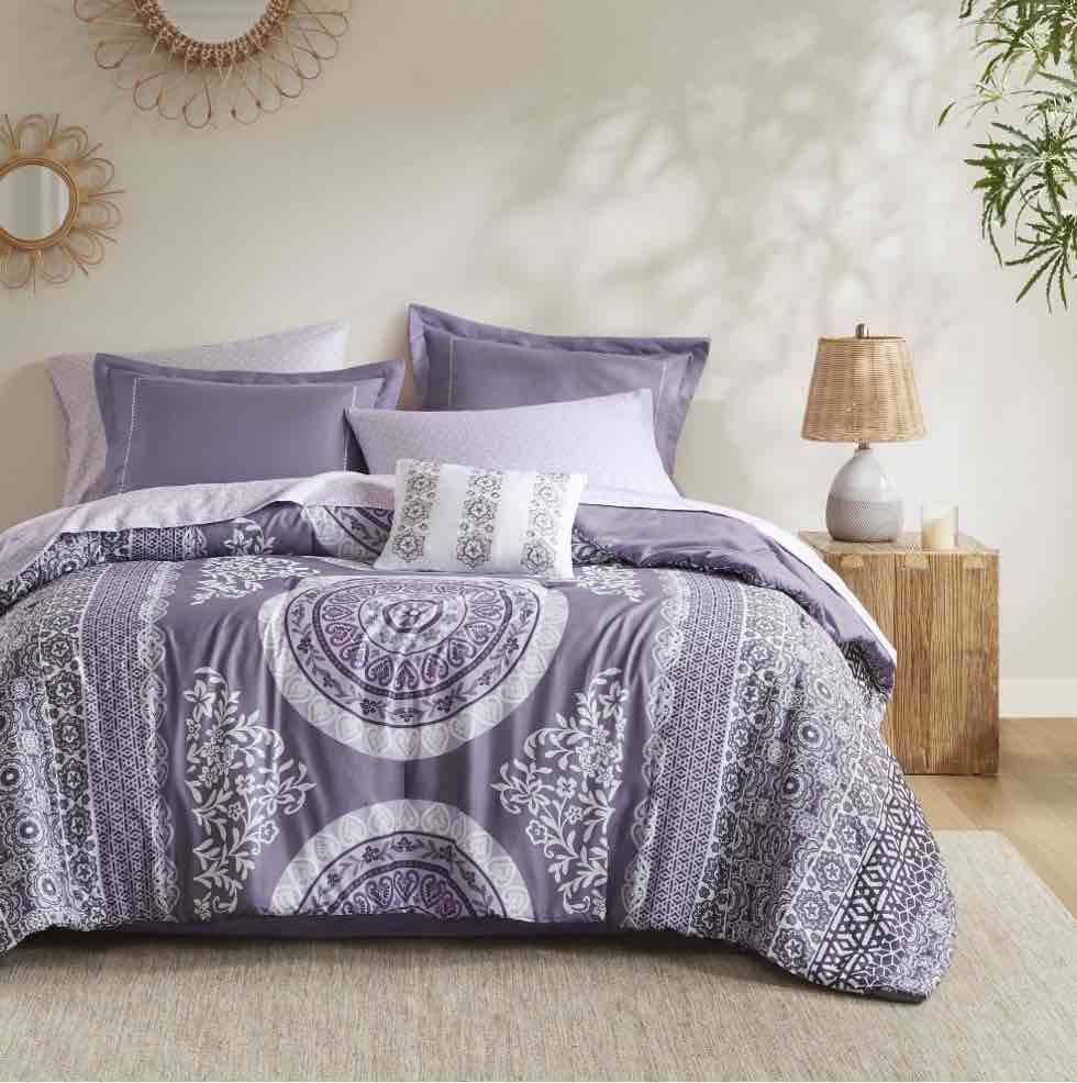 Regency Heights Queen Size Comforter Set, 9-Piece Bed in a Bag Queen, Purple Bedding Sets with Sheets, Bed Skirt