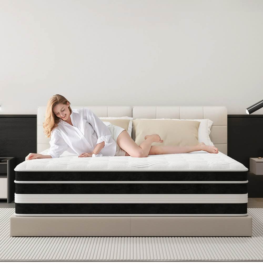 14 inch Queen Mattress,Gel Memory Foam & Spring Hybrid Medium Comfort Queen Size in a Box , Pressure Relief, Motion Isolation,CertiPUR-US