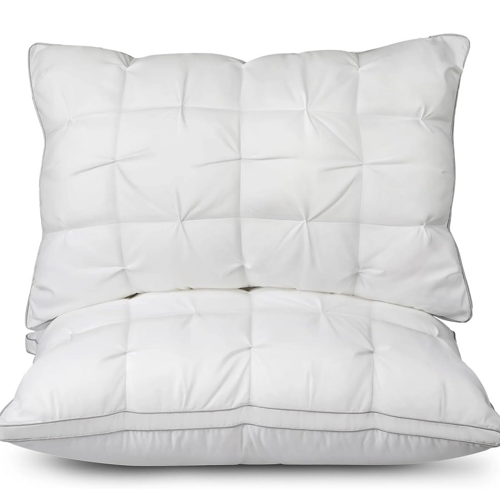 Teler Down Alternative Pillows King Size Set of 2, Cooling Hotel Luxury Pillow for Bed Sleeping, Supportive Breathable Gusseted Pillow for Side Stomach or Back Sleepers