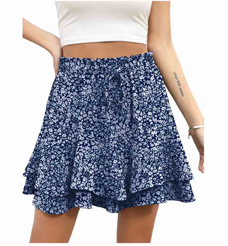 Cueply Flowy Shorts for Women Mini Tennis Skirt Ruffle Tiered Skorts Running Workout Sports Shorts Size M 