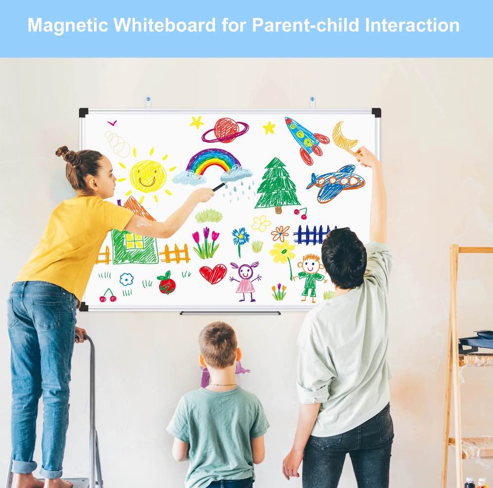 AGCAN Dry Erase Board 23" x 35" Magnetic Whiteboard 3'x2' Dry White Marker Board School Supplies