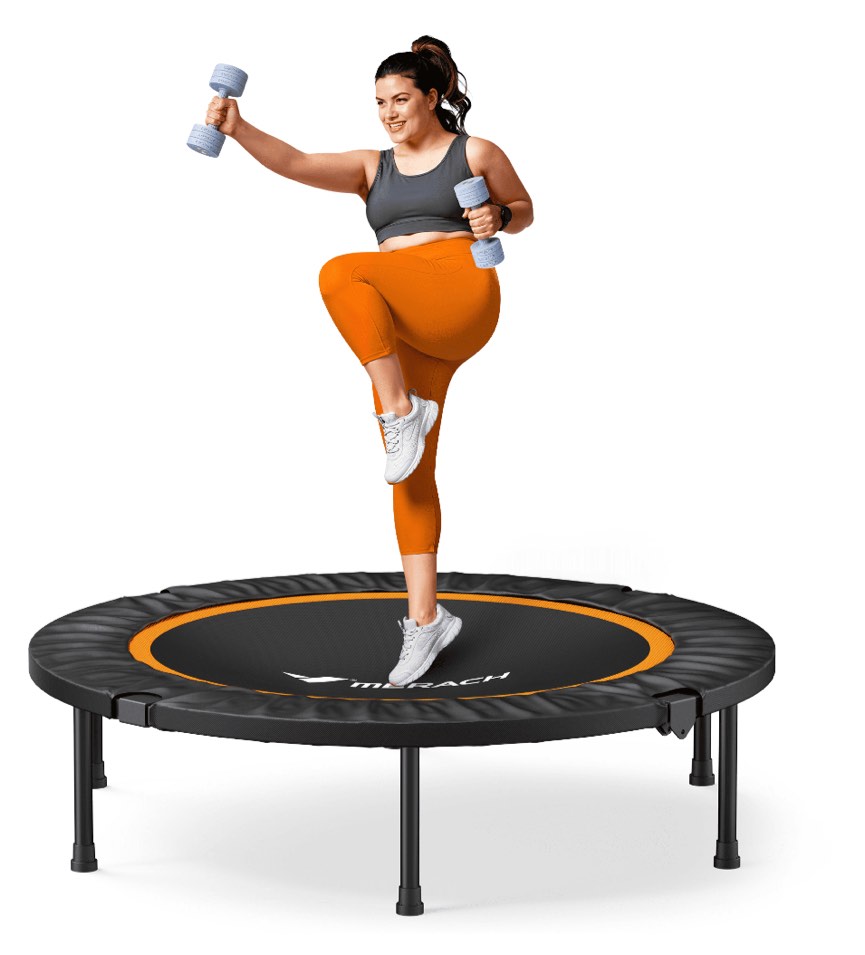 MERACH Mini Trampoline, 40 inch Foldable Trampoline for Kids & Adult, Exercise Rebounder, Round Small Trampoline Gift, 330lbs Capacity