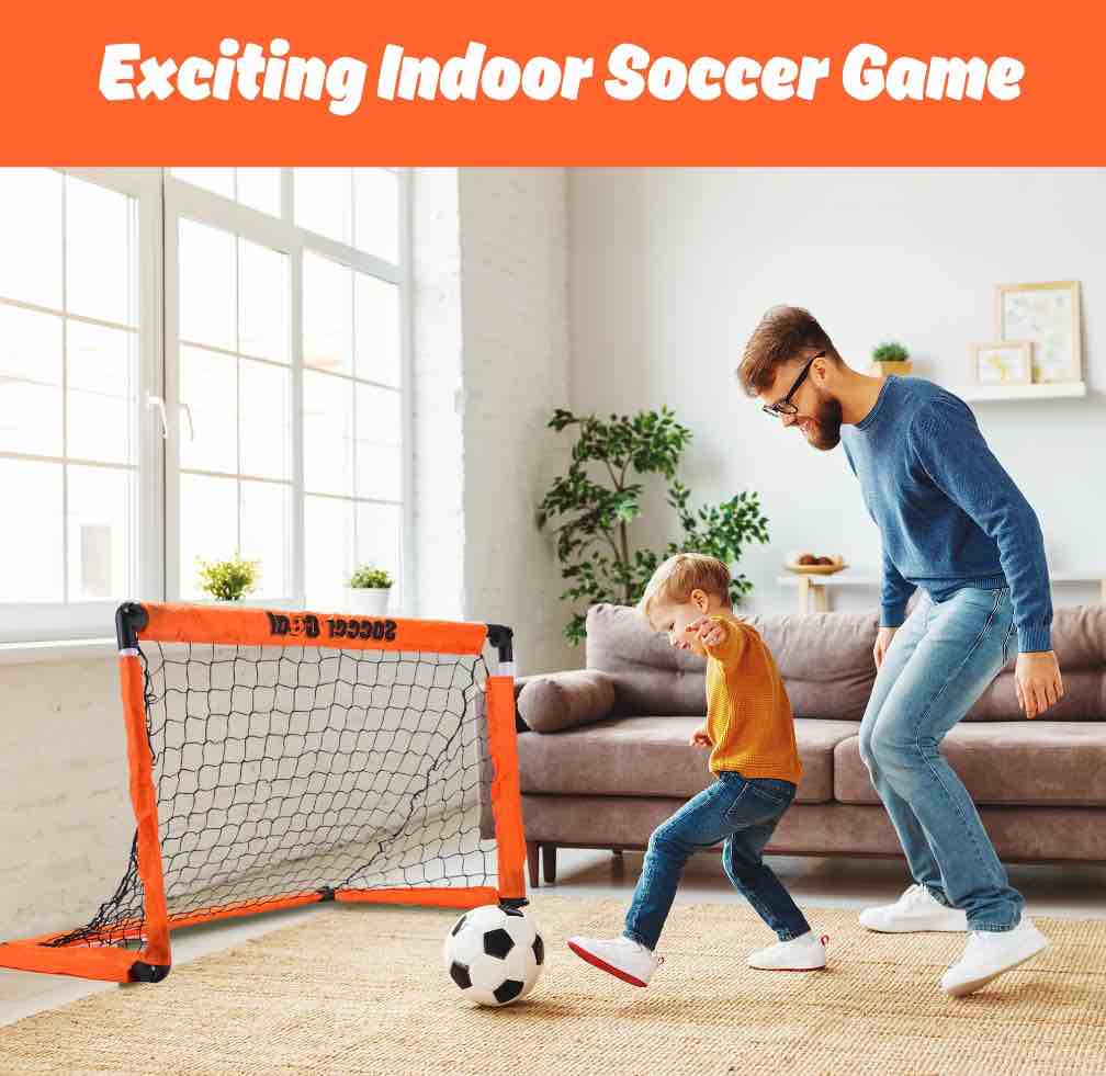 Soccer Goals for Kids, Soccer Nets for Kids Ages 4 8, Portable Soccer Goal Training Equipment, Perfect Indoor Outdoor Sport Game