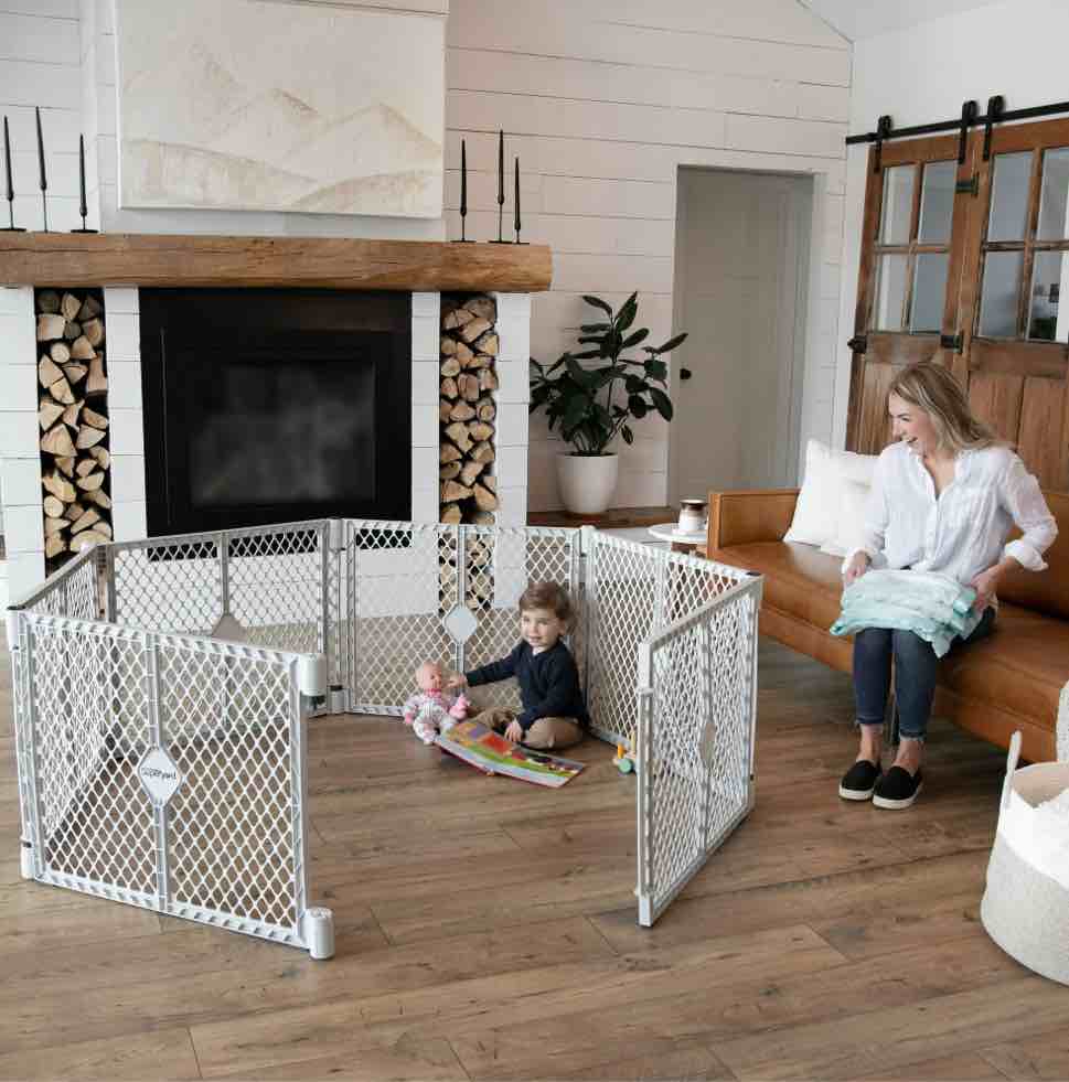 Toddleroo by North States Superyard Explorer Baby Play Yard Color Gray Plastic Material Ages 0+