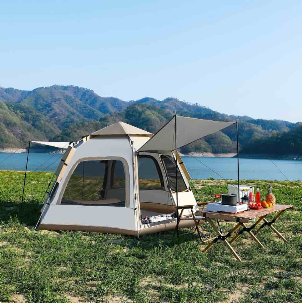 Mapskey 3-4 Person Tents for Camping Portable Waterproof Large Glamping Tents for Outdoor Family Hiking Beach Backpacking