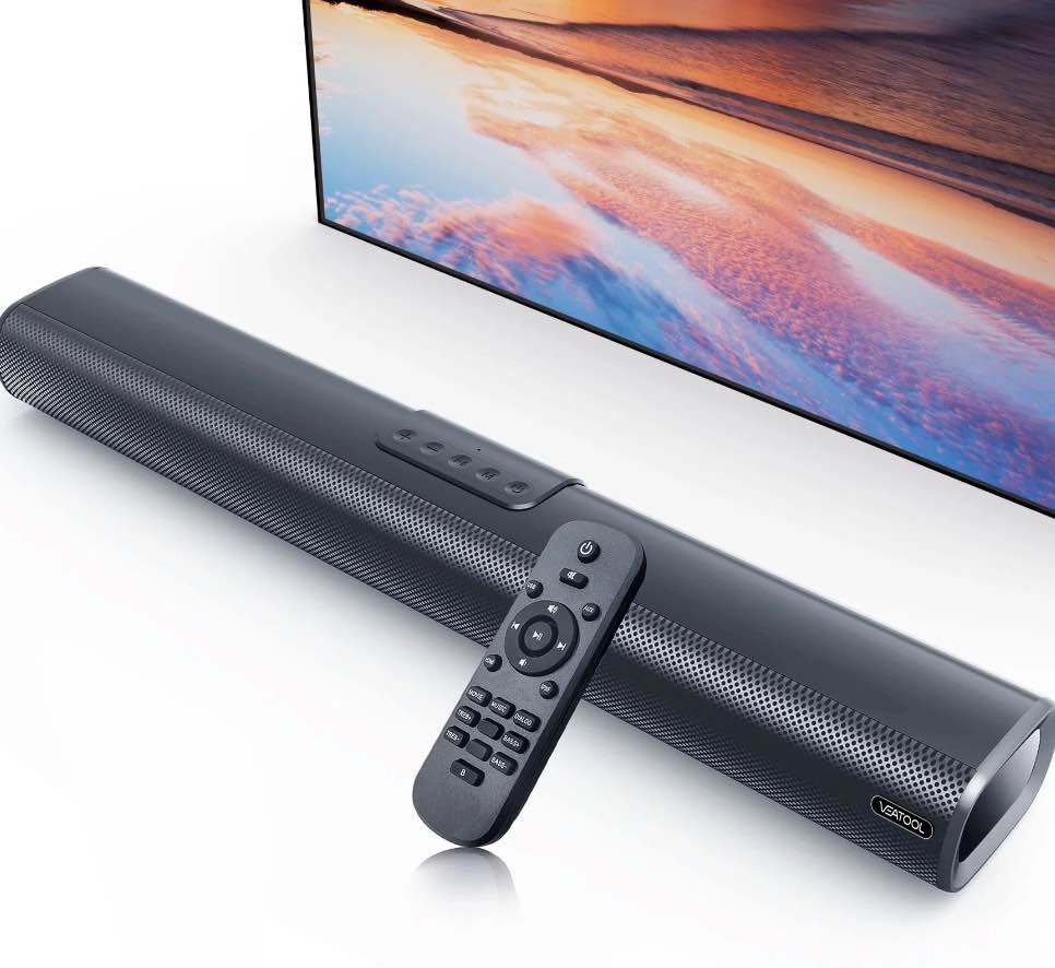 VEAT00L S20L Sound Bars for TV, 3D Surround Sound System TV Sound Bar, 2.1 ch Home Theater Audio with Built-in Subwoofer,50W TV Speakers | HDMI ARC, Bluetooth, Optical, RCA, USB & AUX Wall Mountable