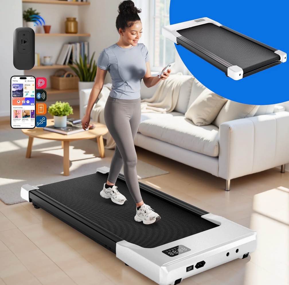 Walking Pad Treadmill with Remote Control Under Desk Treadmill for Home&Office  Speed Range 0.6~3.8mph  265 lbs Weight Capacity