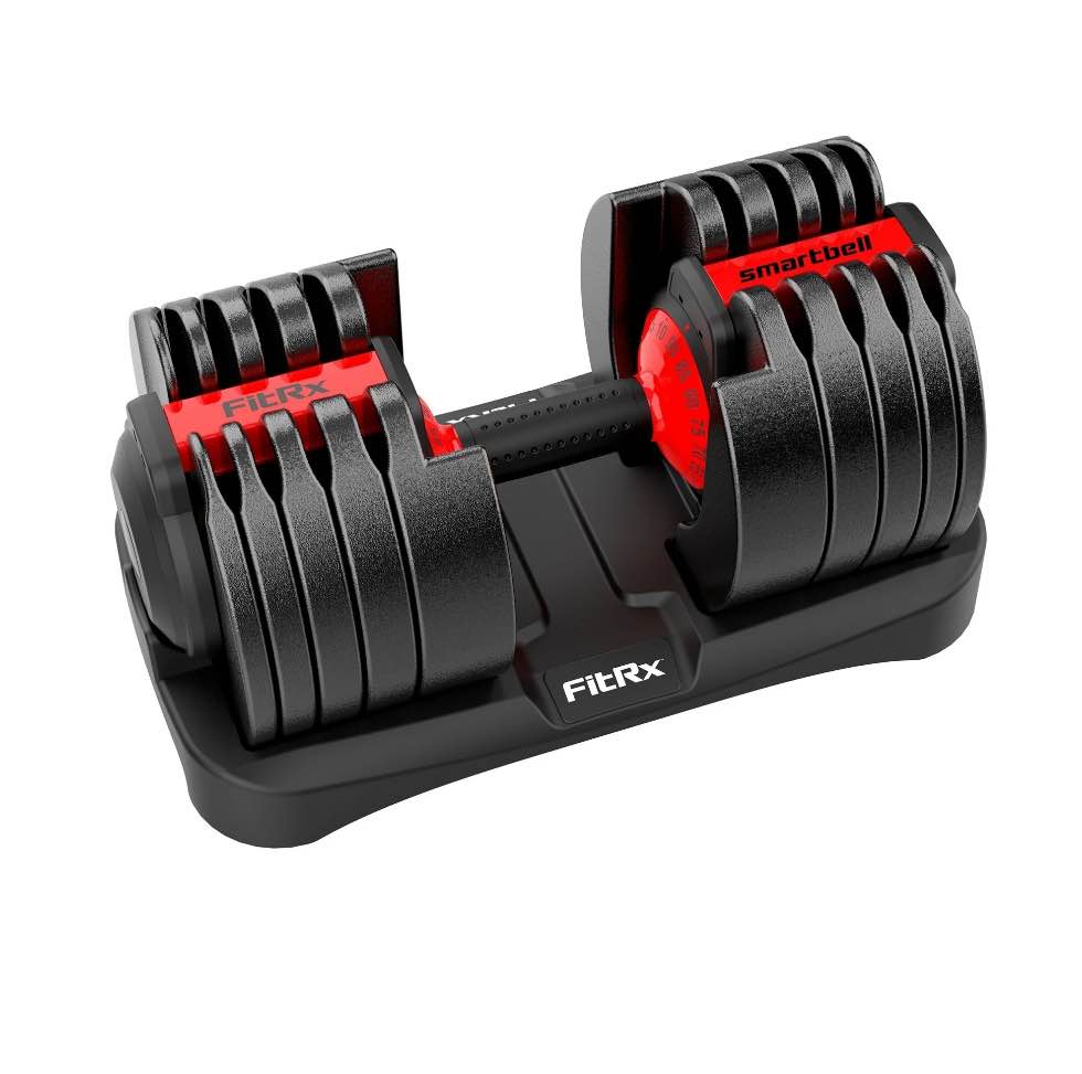 FitRx SmartBell XL, 90lb Adjustable Dumbbell Set with Quick-Select Weights for Home Gym
