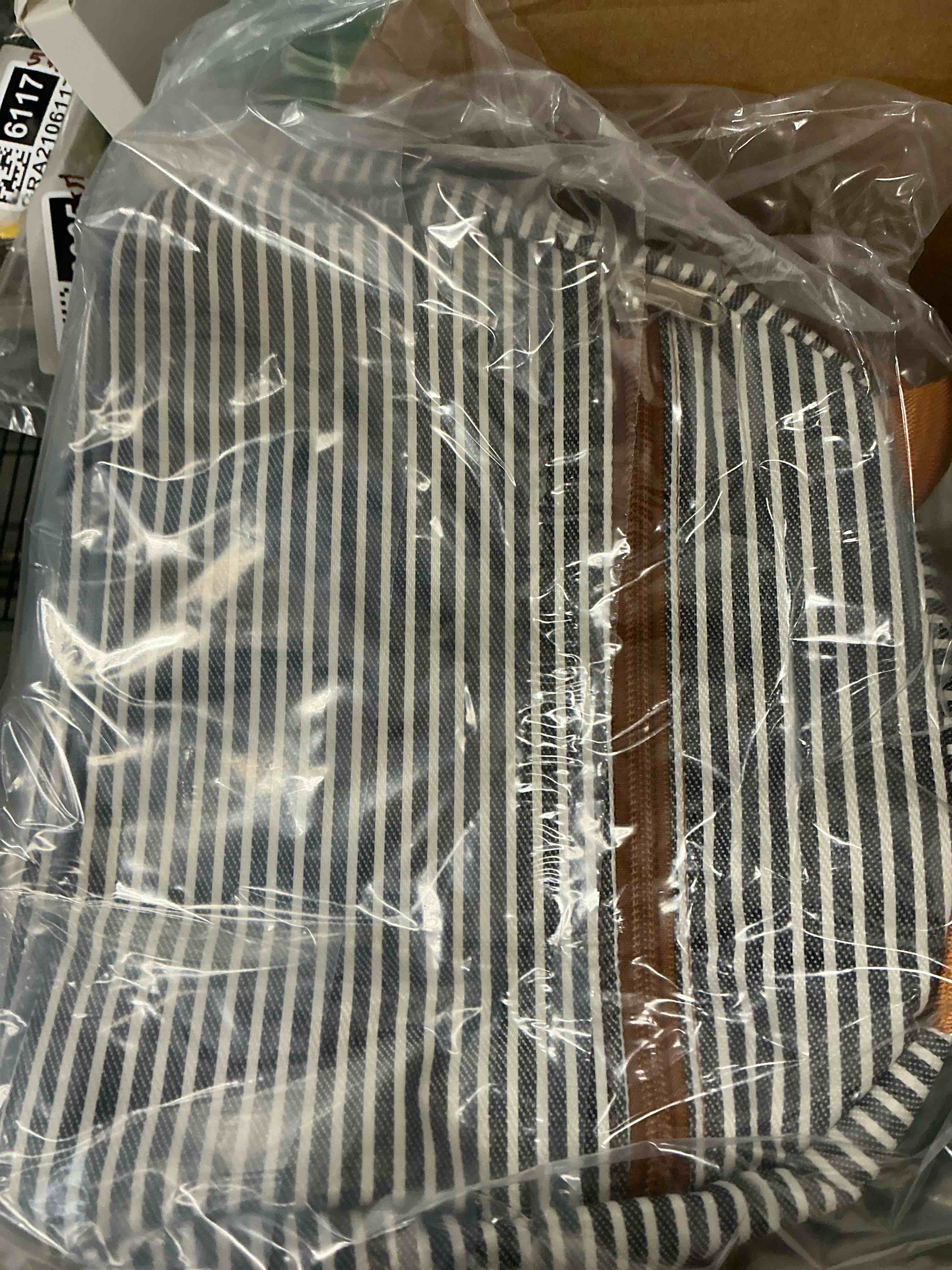 Condition photo showing New/Like New for FlowFly Insulated Lunch Cooler Bag - Tote Bag Organizer for Women/Men, White&Black Stripe