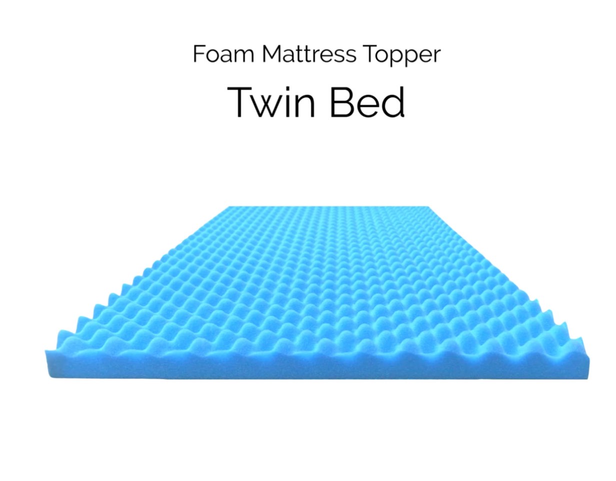 Airflow Mattress Topper 2” TWIN SIZE, Egg Crate Foam Pad, by Foam Global l Made In USA