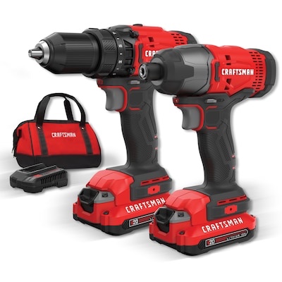 CRAFTSMAN V20 20-volt Max 2-Tool Power Tool Combo Kit with Soft Case (1-Battery and Charger Included) 