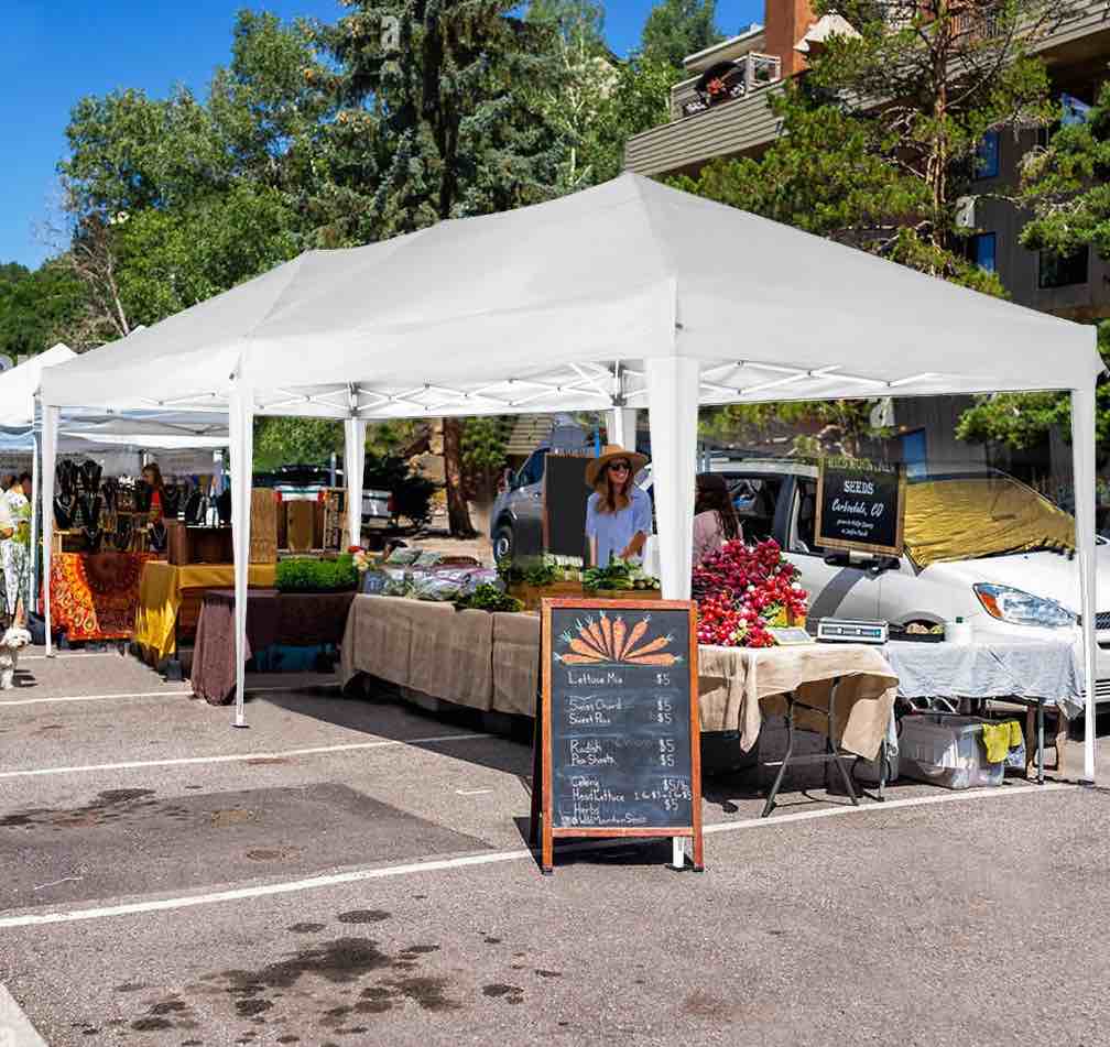 SANOPY 10  x 20  EZ Pop Up Canopy Tent Party Tent Outdoor Event Instant Tent Gazebo with 6 Removable Sidewalls and Carry Bag  White