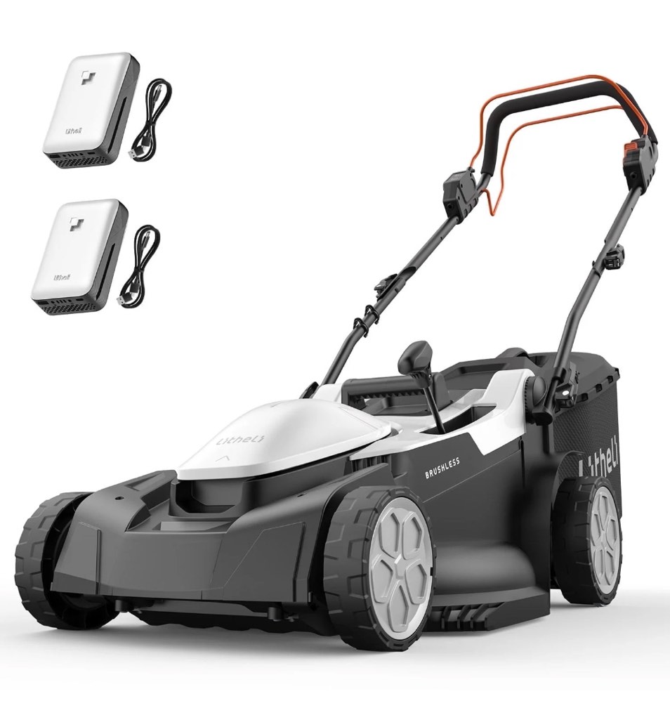 Litheli Cordless Brushless Self-Propelled Lawn Mower , 2*20V 18" Electric Lawn Mower, with 2*4.0Ah Battery