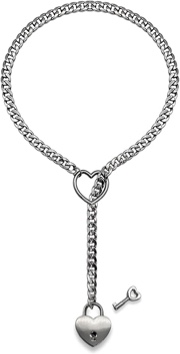 paloli Womens Slip Chain Necklace Heart O-Ring, Punk Rock Cuban Long Necklace Jewelry For Women, Adjustable Lariat Y-Necklace Heart Locker With Key