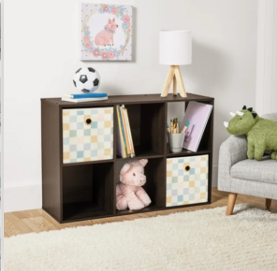 Mainstays 6 Cube Storage Organizer, Espresso