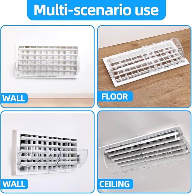 2 Pack Strong Magnetic Air and Heat Vent Deflectors for Floor, AC, Ceiling Registers and Sidewall Vents, Compatible with Vent Covers from 8.5” to 15”