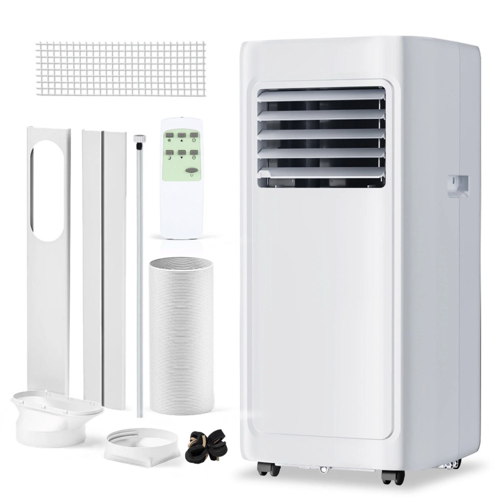 Simzlife Portable Air Conditioner 8000 BTU Ashrae , Dehumidifier, Fan,Cool, 3 in 1 AC with Remote Control