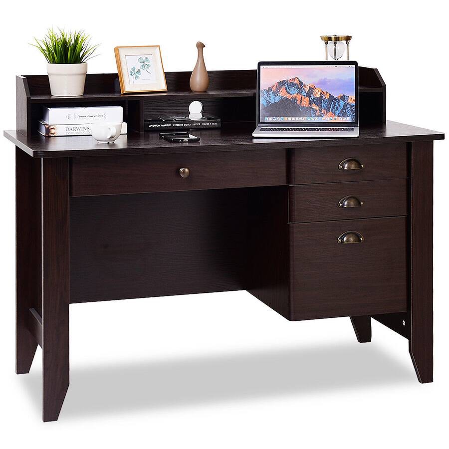 48 in. Brown Computer Desk PC Laptop Writing Table Workstation Student Study Furniture