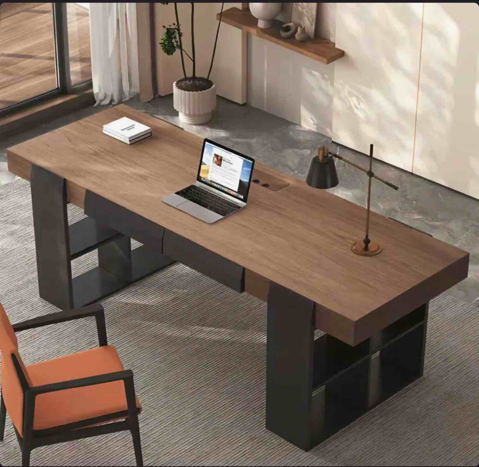 Modern Walnut 70.86'' W Writing Desk top With Drawer