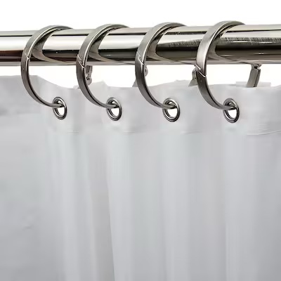 allen + roth Brushed Nickel Aluminum Single Shower Curtain Rings 12 -Pack