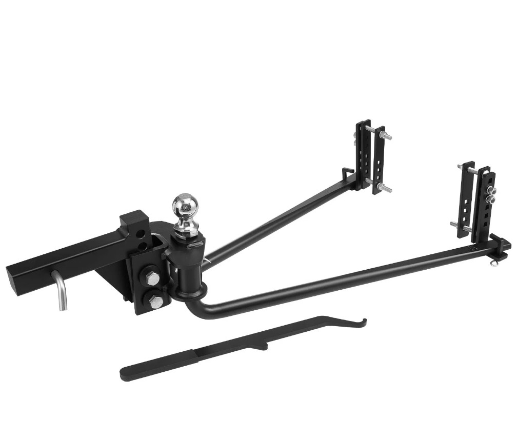 KFFKFF Weight Distribution Hitch, 14000 lbs Towing Capacity & 1400 lbs Tongue Load, Kit with Sway Control, 2 in Shank & 2-5/16 in Ball, Trailer Load Leveling Solution