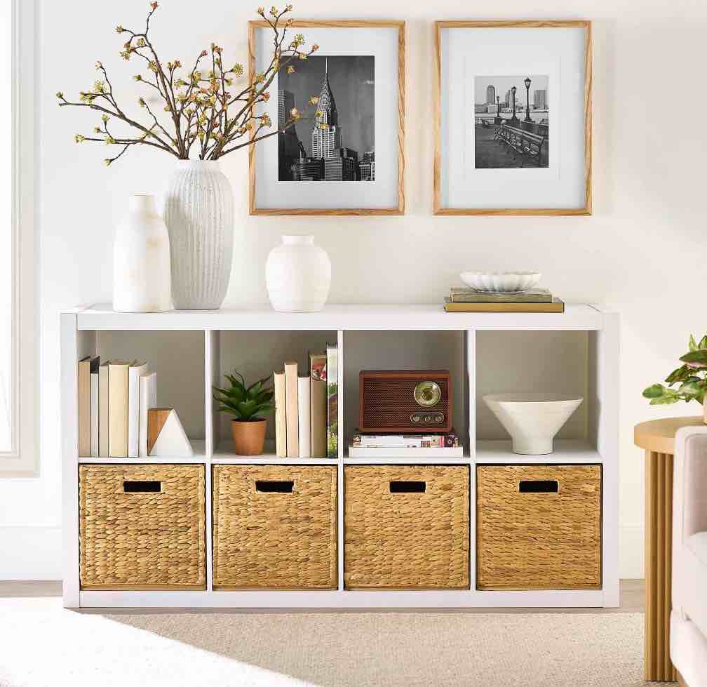 Better Homes & Gardens 8 Cube Storage Organizer, White Texture