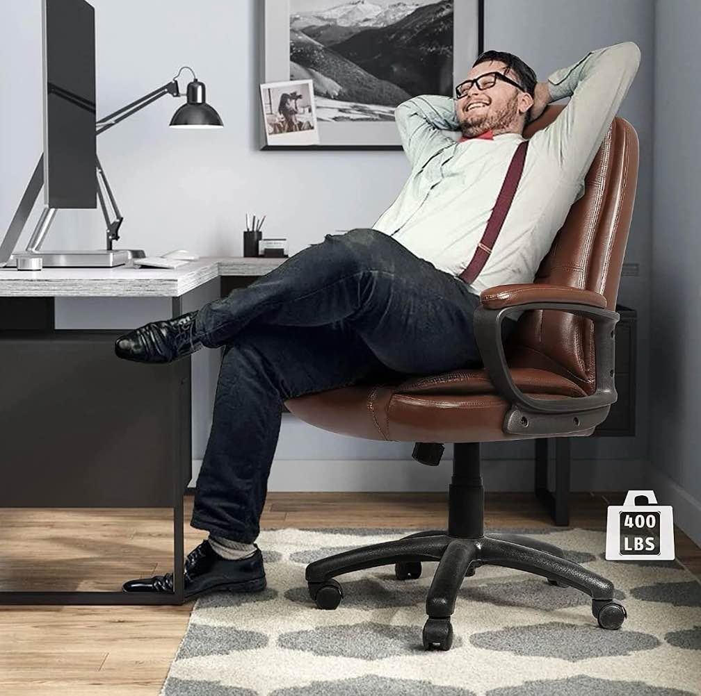 Waleaf Home Office Chair, 400LBS 8Hours Heavy Duty Design, Ergonomic High Back Cushion Lumbar Back Support, Computer Desk Chair, Big and Tall Chair for Work