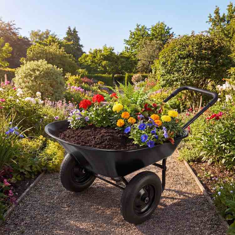 Costway 2 Tire Heavy-duty Dolly Utility Cart Wheelbarrow Garden Cart